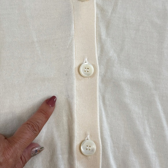 Nordstrom Signature • V Neck Mixed Media Cardigan - Picture 3 of 11